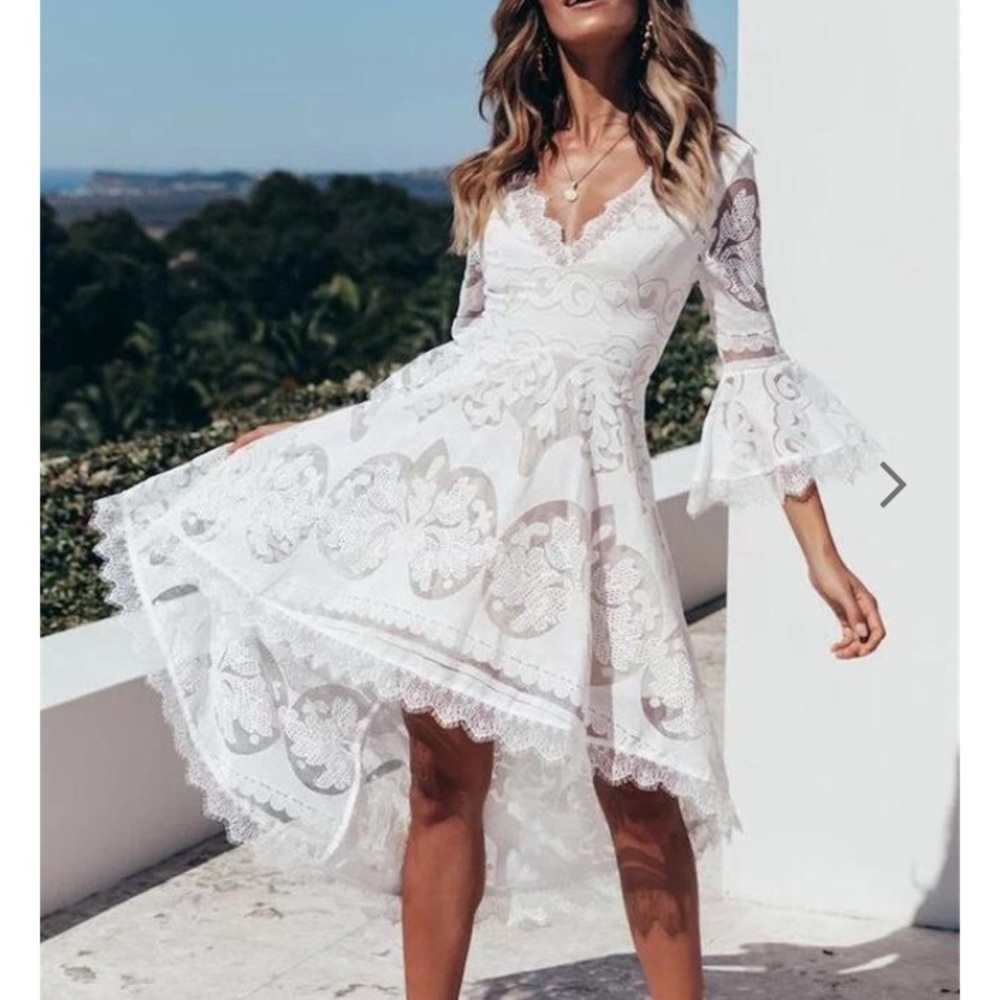 White midi dress